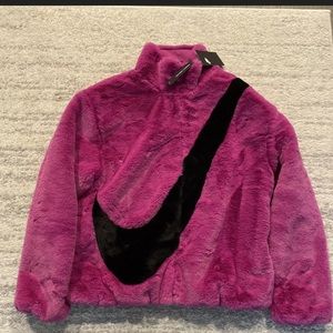 NIKE WOMENS SPORTSWEAR FAUX JACKET SIZE SMALL